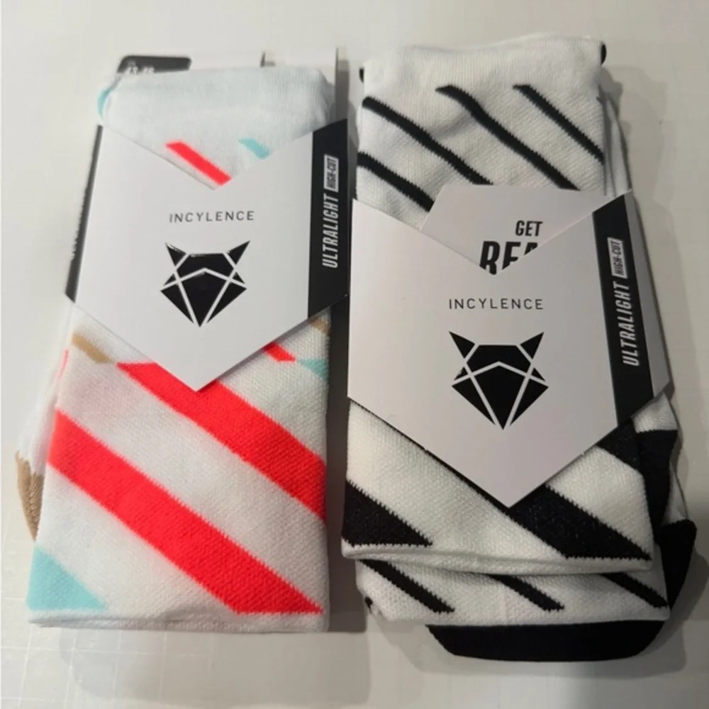 Men's Athletic Socks - Red, Black, and White Stripes